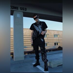 Illenium Reflective cargo pants I Heart Raves Sphere men’s 3XL